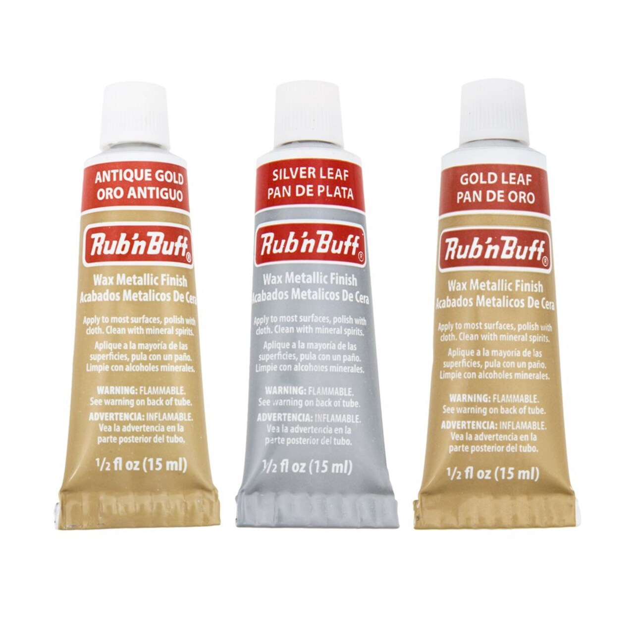 Rub-N-Buff 3 Color Assortment (Silver Leaf, Antique Gold, Gold Leaf)